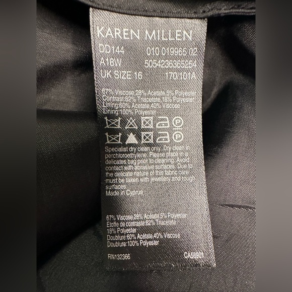 Karen Millen Metallic Striped Fit & Flare Cocktail Formal Dress Size 12 US/16 UK - Picture 11 of 11